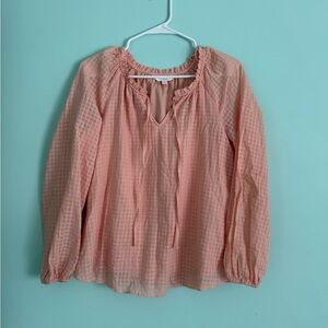 LC Lauren Conrad Peach Blouse with Long Sleeves